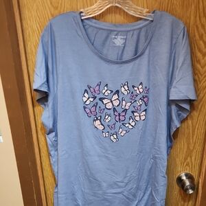 Lane Bryant Blue Relaxed Short Sleeve T-Shirt